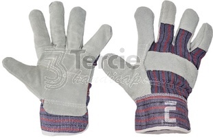GULL vel.10" rukavice kombinovaná z hovězí štípané kůže-textil,EN 388(3223X)