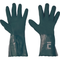 PETREL vel.10" zelené rukavice celomáčené v PVC,EN388 (4121X),EN374-1 (J,K,L)