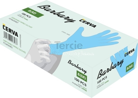 BARBARY jednorázové nitrilové pudrované rukavice (BOX=100ks),EN420,food contact