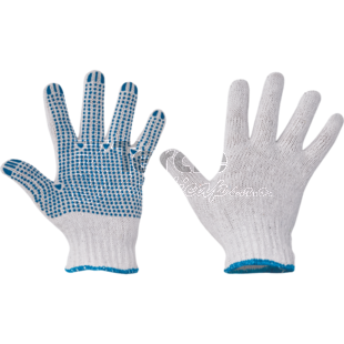 PLOVER rukavice úpletové TC 7gg s PVC terčíky,EN420