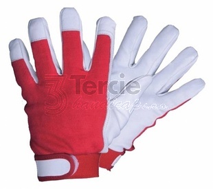 ASTRA RED  kombinované rukavice, lícová kozinka+ba úplet
