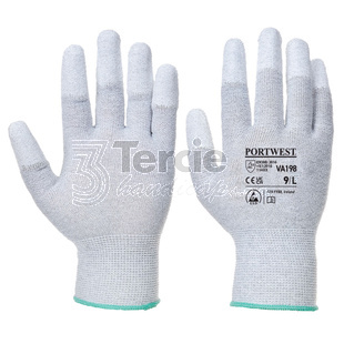 VA198 ESD antistatické rukavice PU Fingertip pro výdejní automat EN420,EN388,EN1149