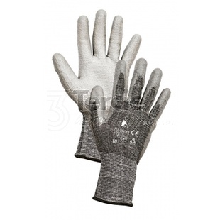 HS-04-018 pletené rukavice s PU v dlani,EN388(4X43C)