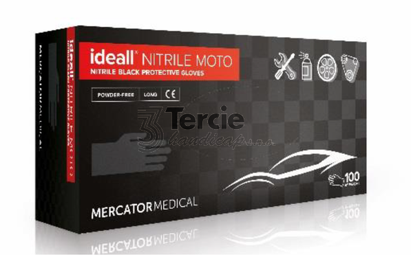Ideall ® NITRILE MOTO nesterilní, nepudrované nitrilové ochranné rukavice, (BOX=100ks)
