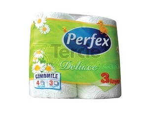 Toaletní papír PERFEX Deluxe 4 heřmánek, bílý,3vrstvy,(BAL=4role)