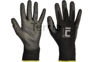 BUNTING BLACK EVOLUTION rukavice polyesterové s vrstvou PU na dlani a prstech,EN388(3132X)