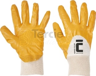 HARRIER YELLOW rukavice bavlněné máčené ve žlutém nitrilu,EN388(4111X)