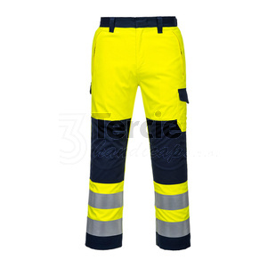 MV46 - Kalhoty Hi-Vis žlutá/tmavě modrá Modaflame
