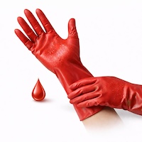 Chemicky odolné PVC pracovní rukavice