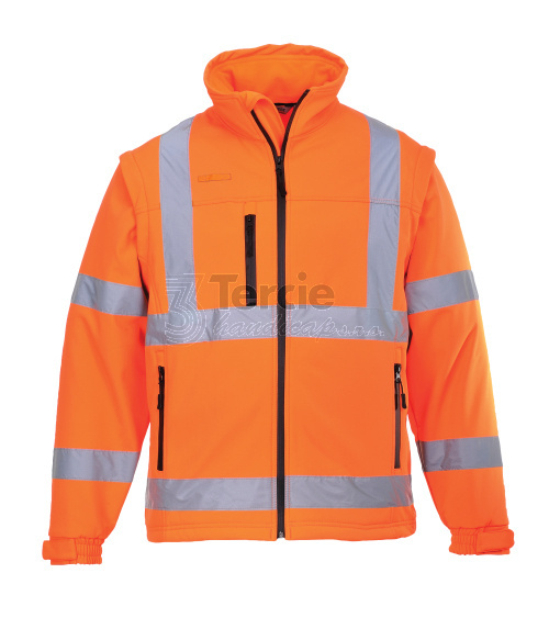 S428 reflexní softshellová bunda s odepínacími rukávy Hi-Vis,EN ISO 20471,RIS-3279-TOM