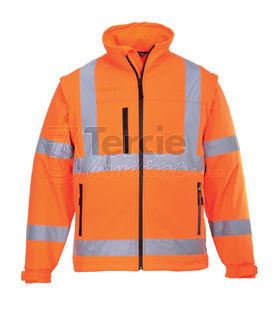 S428 reflexní softshellová bunda s odepínacími rukávy Hi-Vis,EN ISO 20471,RIS-3279-TOM