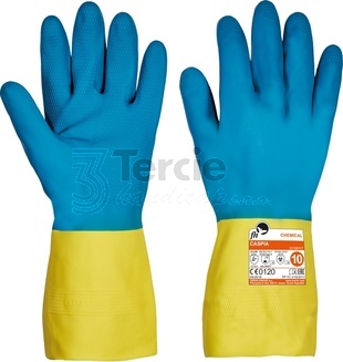 CASPIA FH rukavice z přírodního latexu máčené v neoprenu,chemicky odolné