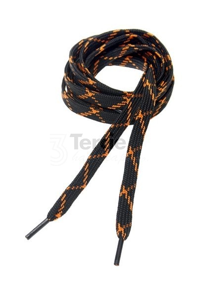Tkanička plochá, oranžovočerná, 120 cm