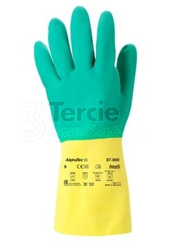 AlphaTec®87-900/070 Bi-Colour pracovní rukavice z latexu a neoprenu EN388(2120A);EN374-1(AKLNPT)