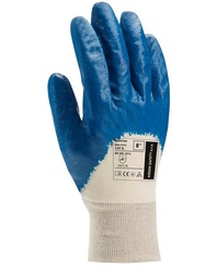 HOUSTON A4013 pracovní rukavice bavlněná polomáčená v nitrilu EN 388:2016 (2X11X)