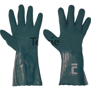 PETREL vel.10" zelené rukavice celomáčené v PVC,EN388 (4121X),EN374-1 (J,K,L)