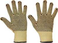 CHIFFCHAFF pracovní rukavice z  KEVLARU a PVC terčíky,EN388(144XX)