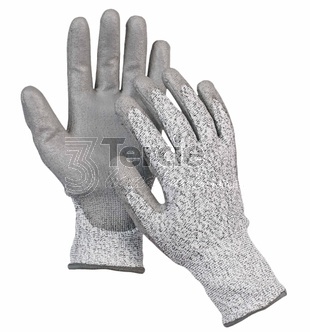 STINT pletené bezešvé rukavice s PU povrstvením CUT3,EN388-4342