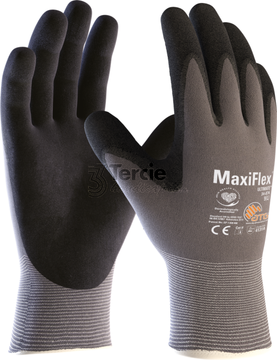 MaxiFlex® Ultimate™ 34-874 ATG® rukavice nylonová s povrstvením NBR nitrilu,EN388(4131A),food contact