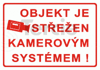 Objekt je střežen kamer.syst.,4202tc,A4plast