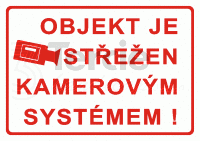 Objekt je střežen kamer.syst.,4202tc,A4plast