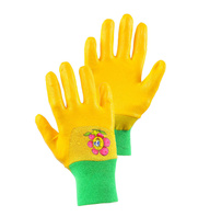 DRAGO dětská bavlněná rukavice s manžetou máčená v pěnovém nitrilu