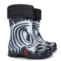 TWISTER LUX PRINT 0038 S Zebra dětské holinky vyteplené