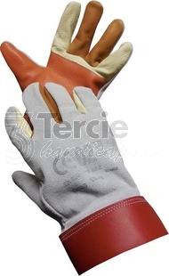 110V vel.10" rukavice celokožená dlaň z lícové kůže,hřbet štípenka,zesílená dlaň