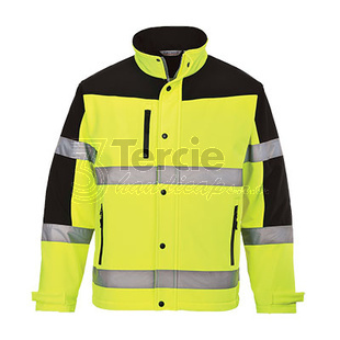 S429 Reflexní Hi Vis softshellová bunda, voděodolná