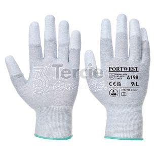 A198 ESD antistatické rukavice s PU vrstvou na prstech EN420,EN388,EN1149