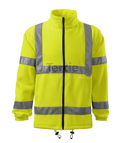 5v1 HiVis fleece bunda, celopropínací zip, EN ISO 20471, EN ISO 13688