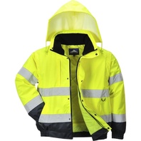 C468 2v1 HiVis reflexní zimní bunda s odepínacími rukávy,EN ISO 20471(Třída 3),EN 343(3:1)