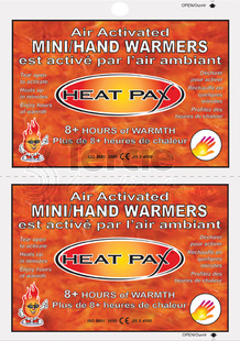 Heat Pax™ Hand Warmers 8+ Hour - vzduchem aktivovaný ohřívač rukou 5550,5551,5552