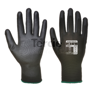 A129 rukavice polyesterová máčená v PU,EN388 (3131X),EN ISO 21420 Obratnost 5