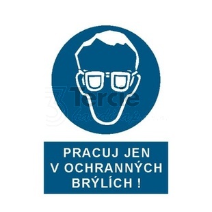 Pracuj jen v ochranných brýlích,A4 plast,2403b