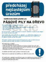 Pravidla bezpečné práce pro pásové pily na dřevo, A3 plast