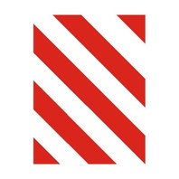 Červeno-bílé pruhy, šíře pruhu 5,5 cm, levé  provedení, samolepka 25x40 cm
