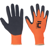 PALAWAN ORANGE polyesterové rukavice 13gg s nánosem latexu,EN388(2131X)