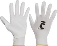BUNTING WHITE nylonové rukavice máčené v PU,EN388(4131X)