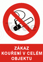 Zákaz kouření v celém objektu,4203 A4 samolepka