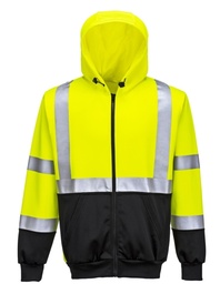 B315 dvoubarevná Hi-Vis mikina s kapucí,EN ISO 20471 Třída 2