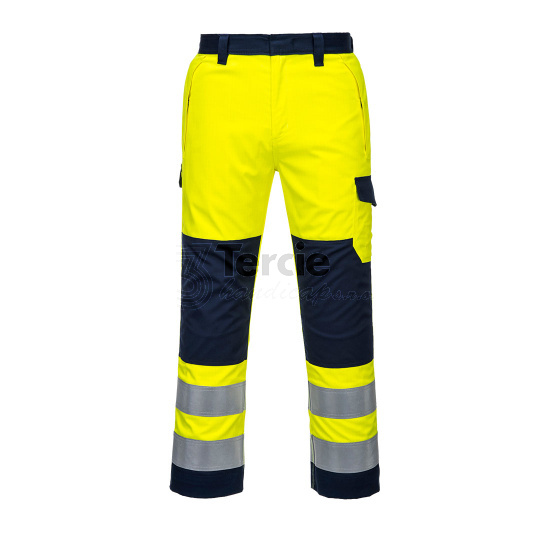 MV46 - Kalhoty Hi-Vis žlutá/tmavě modrá Modaflame