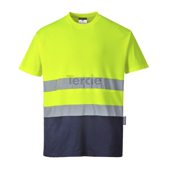 S173 HiVis dvoubarevné triko,55%BA,45%PES,EN ISO 20471,Třída 2