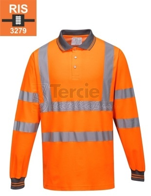 S271 HiVis polokošile Cotton Comfort s dlouhým rukávem,EN ISO 20471 Třída 3,RIS-3279-TOM