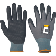NYROCA MAXIM DOTS rukavice s terčíky nylon/lycra máčená v mikroporézním nitrilu EN388:2016(4131X),EN407(X1XXXX)