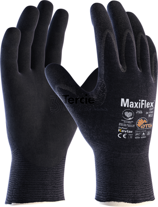 MaxiFlex® Cut™ 34-1743 ATG® úpletové rukavice povrstvené NBR nitrilem,EN388(4331D),EN407(X1XXXX)