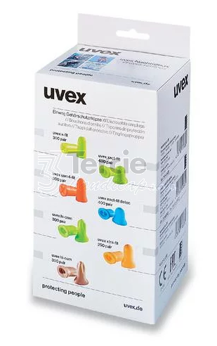 uvex xact-fit detec,modré zátky do uší,náhradní balení,SNR 26 dB,(BAL=400 párů)