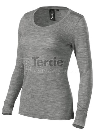 MERINO RISE LS tmavě šedý melír,vel.2XL,triko dámské,dlouhý rukáv