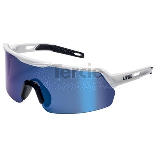 uvex® ultrashield modré reflexní 14% ,brýle straničkové,straničky bílo-černé