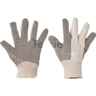 OSPREY vel.10" rukavice bavlněná s PVC terčíky,EN388(1X1XX)